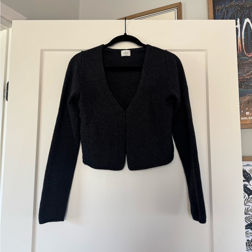 Aritzia Wilfred Basque Sweater - Charcoal Grey Medium - Picture 2 of 5